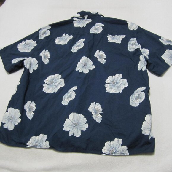 American Eagle Hawaiian Tropical Shirt Men's Size Large Blue Cotton Viscose SS - Picture 9 of 11